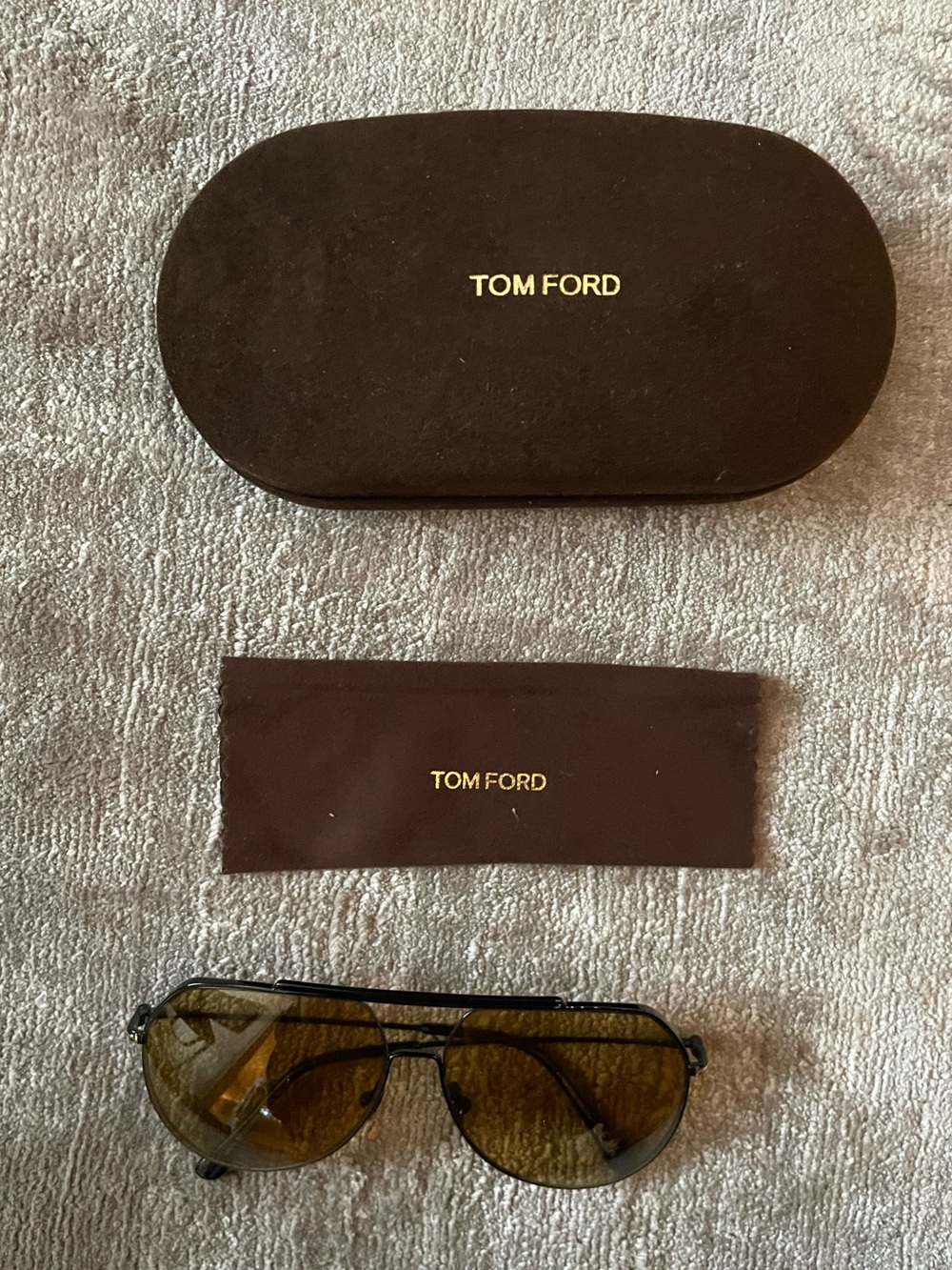 Tom Ford Black Frame Sunglasses with Brown Lenses